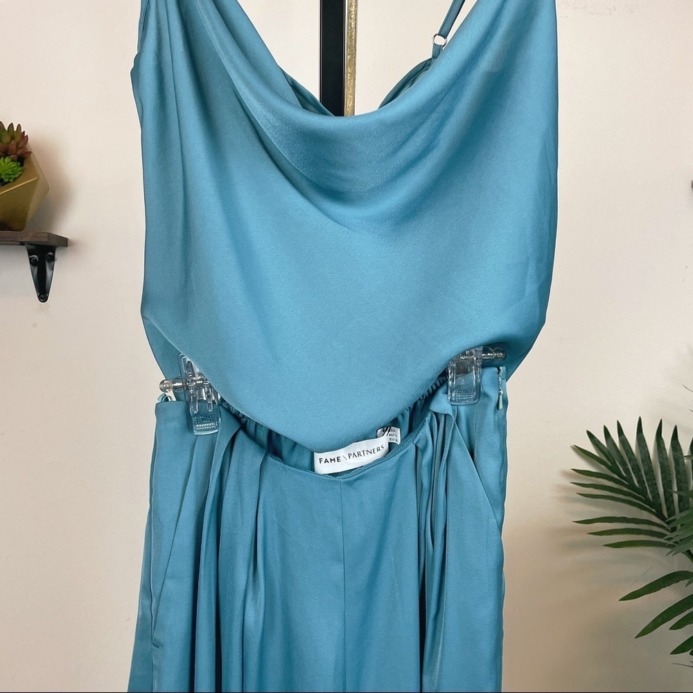 Fame and Partners The Rosalie Wide Leg Relaxed Pants Dark Sea - Picture 5 of 7